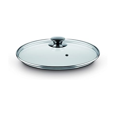 Castey 30 cm Glass Lid with Silicone Ring Cover