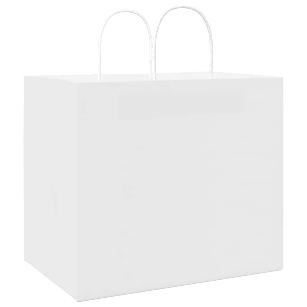 Papiertragetaschen Weiß 32x22x28 cm aus Kraftpapier 250 Stück mit Papierseilhenkeln Tragetasche vielseitig für Geschenk, Party, Hochzeit, Geburtstag, Weihnachten