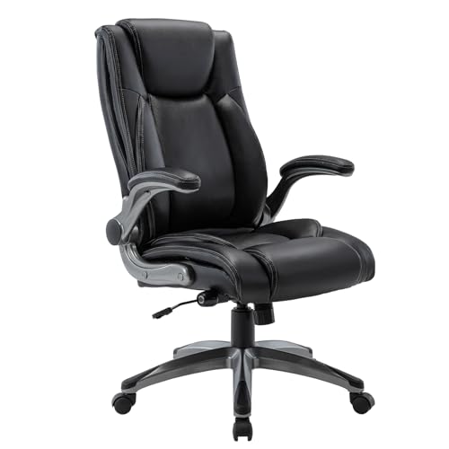 COLAMY Bürostuhl Ergonomisch, Chefsessel mit Hoher Rückenlehne, Ergonomischer 360° Drehstuhl für Büro, Schreibtischstuhl Lederstuhl mit Verstellbarer Neigungsverschluss, Schwarz COLAMY Bürostuhl Ergonomisch, Chefsessel mit Hoher Rückenlehne, Ergonomischer 360° Drehstuhl für Büro, Schreibtischstuhl Lederstuhl mit Verstellbarer Neigungsverschluss, Schwarz
