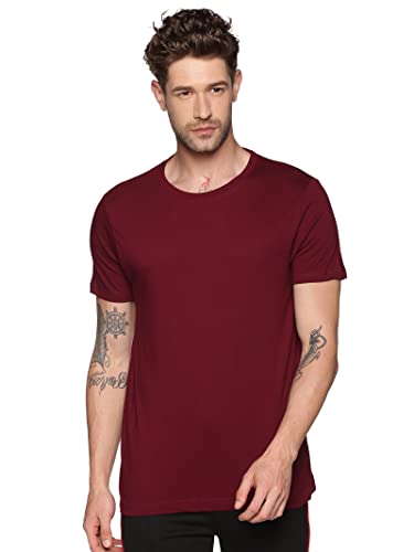 Image of Solid Men Round Neck White T-Shirt