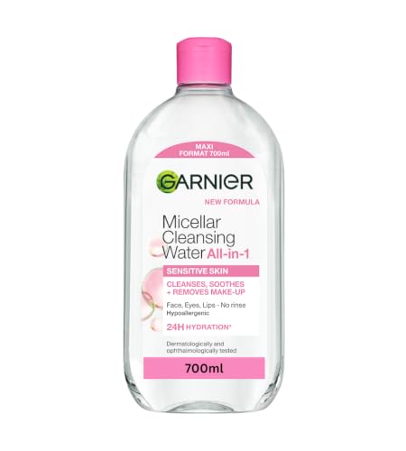 Garnier Micellar Cleansing Water 700ml Gentle face cleanser & Make up Remover Suitable For All Skin Types Including Sensitive Skin Soothing Formula Dermatologically Tested