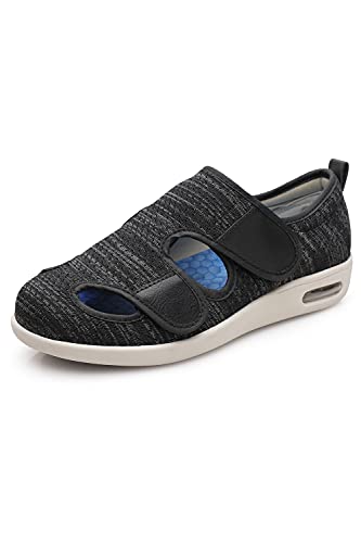 Women's Diabetic Shoes for Women Casual Adjustable Walking Shoes Wide Shoes for Elderly Swollen Feet Non-Slip Air Cushion Bottom Fattening and Widening