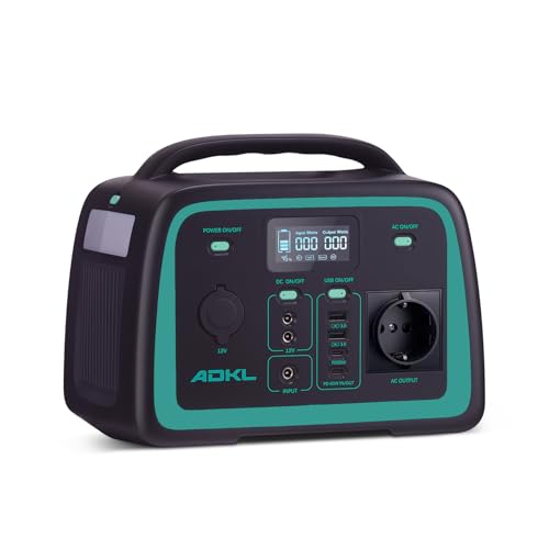 Tragbare DC Powerbank Powerstation, 320Wh Akku für mehrere Geräte, LiFePO4 Akku, 300W Solargenerator mit 300W AC/PD 60W USB-C Ausgang, Für Camping, Draußen, Reisen, Notfälle. (Grün)