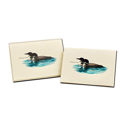 Image of Earth Sky + Water - Loon Pair Notecard Set - 8 Blank Cards with Envelopes
