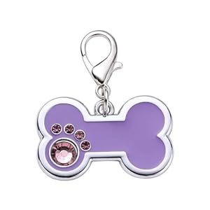 Fovaok lila Knochen Katzenmarke mit Pfotenmotiv