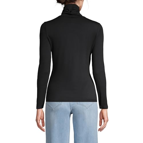 Image of Lands' End Women LWCM Shaped Turtleneck Black Petite Medium