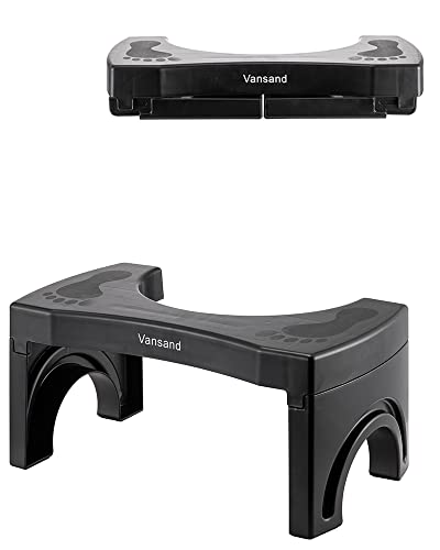 Vansand Toilet Stool,Folding Squatting Potty Poop Stool, Toilet Auxiliary Step,7.5Inch Height (Black) #TOP1