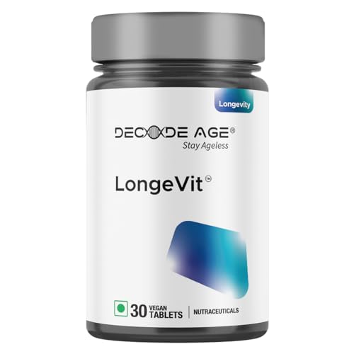 Decode Age LongeVit Supplement | Slow Down Ageing | Improve NAD+, Energy Level & Overall Stamina | Recovery from DNA damage (30 Veg Tablets) Decode Age LongeVit Supplement | Slow Down Ageing | Improve NAD+, Energy Level & Overall Stamina | Recovery from DNA damage (30 Veg Tablets)
