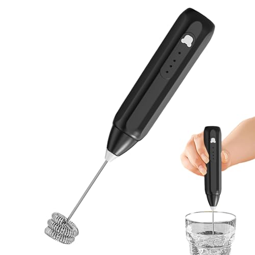 Batería recargable | Eléctrico de 3 velocidades automático con varilla para montar la espuma, Froth Latte manual con batería, para proteínas, café, bebidas, leche, huevos, crema en polvo