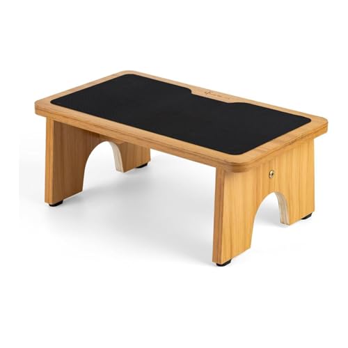 StrongTek Step Stool for Kids and Adults - Portable Ladder with Non-Slip Surface, 7.5" High for Bedroom, Bathroom, High Beds - Wooden Bedside Stool, 300lbs Capacity