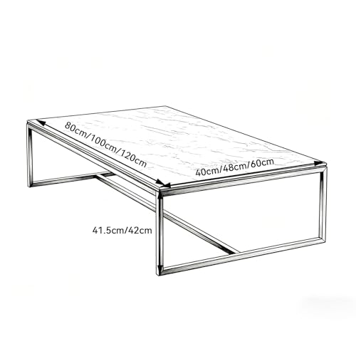Table basse industrielle en métal avec grand plateau rectangle - 4