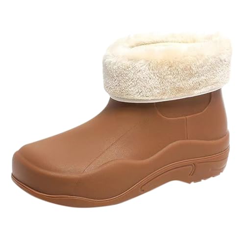 Botas de goma para mujer, forradas, impermeables, botas de lluvia a prueba de viento, botas de goma con punta redonda, botas de lluvia para exteriores, botas de lluvia antideslizantes, botas de