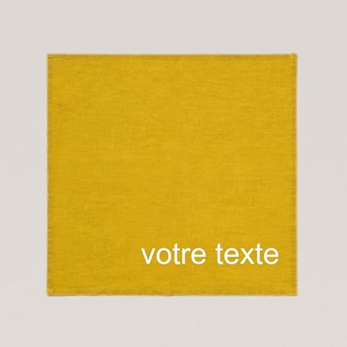 Servilleta de Tela Personalizada con Bordado de Nombre, Texto - Lavable a máquina (Amarillo) Servilleta de Tela Personalizada con Bordado de Nombre, Texto - Lavable a máquina (Amarillo)