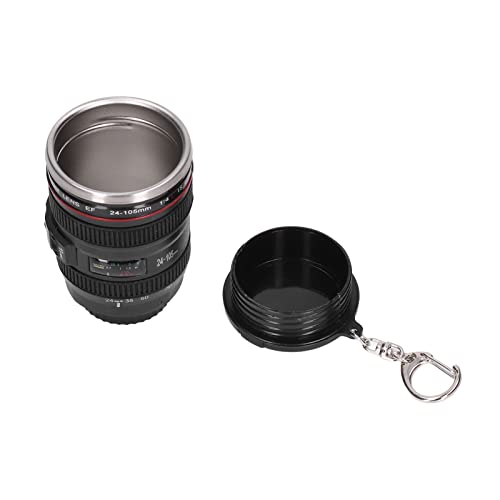 100ml Camera Lens Coffee Mug with Lid, Stainless Steel Camera Lens Cup Mug, Lens Coffee Mug for Photography Lover Fun Cup Photography Gifts