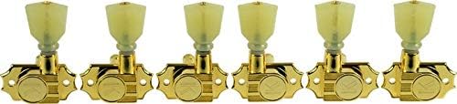 Kluson 3 Per Side Revolution Series G-Mount Non-Collared Tuning Machines Gold With Plastic Keystone