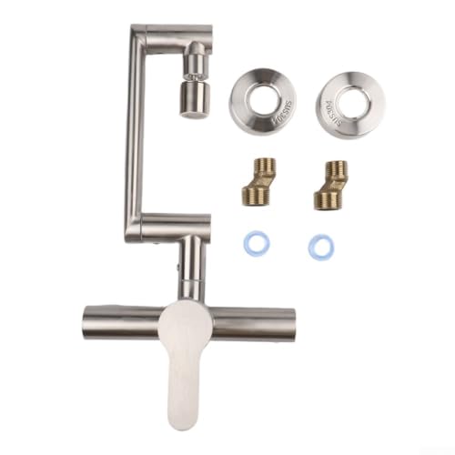 Robinet mural orientable 360 avec double commande eau chaude et froide