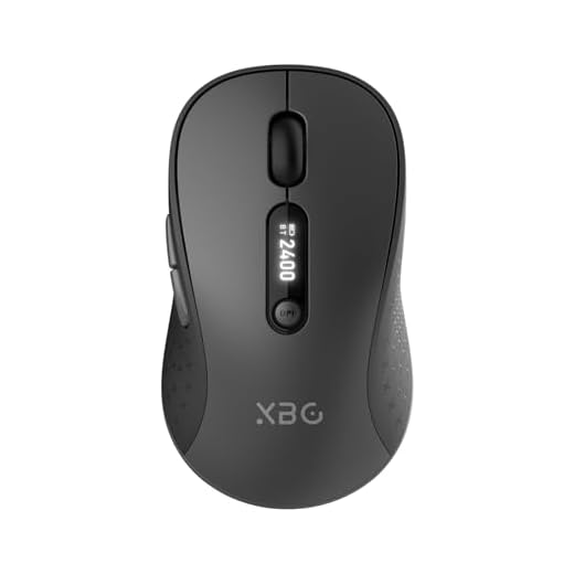 XBG B15pro Wireless Bluetooth Mouse, Bluetooth 5.0/4.0 & 2.4G Tri-Mode, Type-C Rechargeable with LED Screen Display, Ergonomic Silent Click for Laptop/PC/Tablet, Multi-Device & Office Use