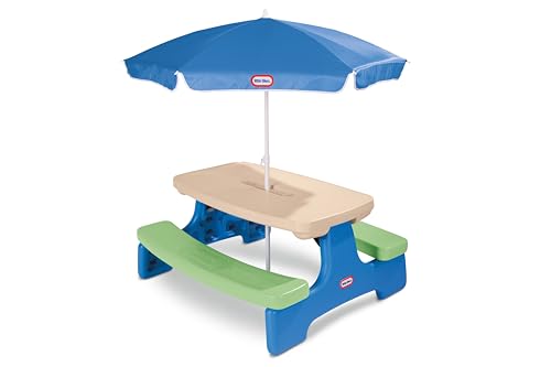 Little Tikes Easy Store Picnic Table with Umbrella Multi Color 42.00L x 38.00W x 19.75H