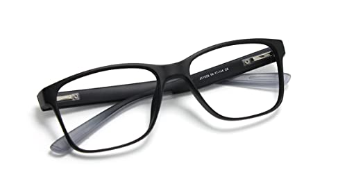 Óculos Armação Masculino Retangular JC-1029 (Preto-Cinza)