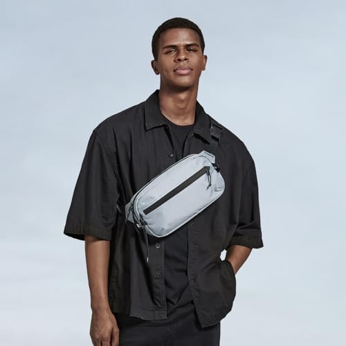 tomtoc 3.5L Sling Bag with RFID Blocking, Crossbody Bag Chest Shoulder Pack for Men and Women, Water-resistant Lightweight Casual Waist Fanny Pack for Travel/Daily Use