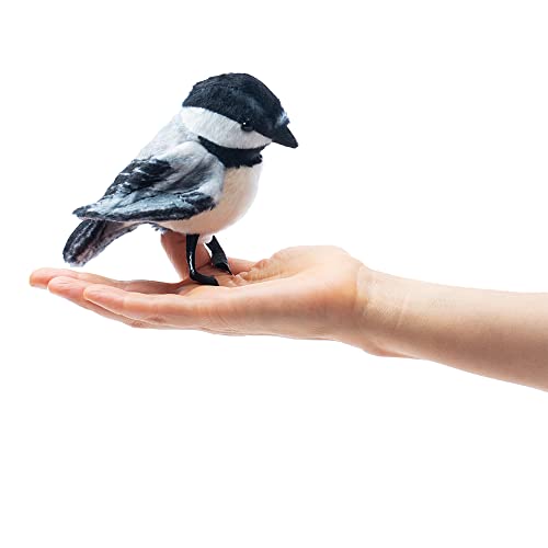 Folkmanis Finger Puppet Mini Tit/Mini Chickadee 2787, Weiß, Schwarz, Grau