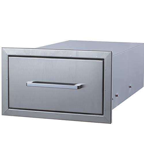 Yuxiangbbq Outdoor Kitchen Drawers Stainless Steel,14" W X 8-1/2"H X 23" D Single Drawer,Flush Mount For Outdoor Kitchen Or Bbq Island #TOP4