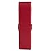 DiLoro Leather Double Pen Case Pencil Pouch Holder for Two Fountain Ballpoint Rollerball Pens and Pencils (Red)