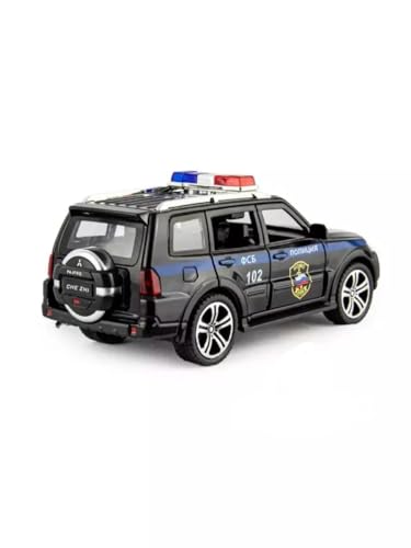 Image of 1 /32 Mitsubishis Police Pajero SUV Legering Model Auto Metal Diecast Voertuig Speelgoed Model Collection Simulatie Geluid Licht Speelgoed Voor Kids Gift (White)