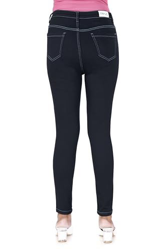 Image of TWGE - Women's Mid Rise Skinny Fit Jeans - Single Button, Stretchable Denim Pants - Ankle Length - Stylish Casual Wear Pack of 1