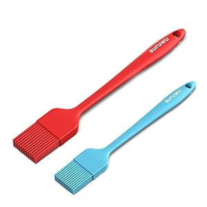 2 Pack Pastry Brush,Suruwu Silicone Basting Brushes Oil Sauce Marinades Butter Spreader with Steel Core, Temperature Resistant for Cake BBQ Grill Baking Kitchen Cooking, Dishwasher Safe