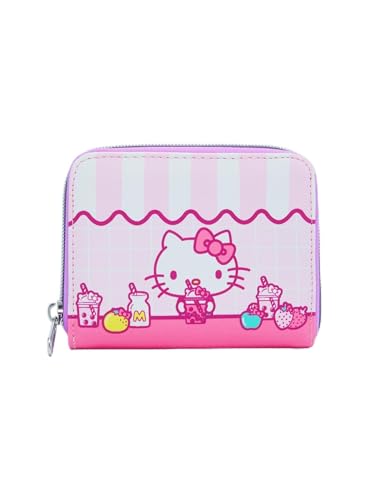 Loungefly Hello Kitty Sweets Pink Stripe Mini Zipper Wallet LIGHT PINK NONE