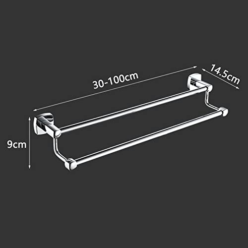 Porte-serviette murale 80 cm en acier inoxydable avec finition chromée premium