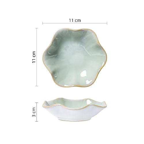 Image of JAMEND CLXP 2PCS Lotus Leaf Shape Ring Holder Dish, Small Key Bowl, Ceramic Trinket Tray Jewelry Dish Organizing Necklace Earrings for Mom Friend Sister, All Jewelries Are NOT Included, Light Green.