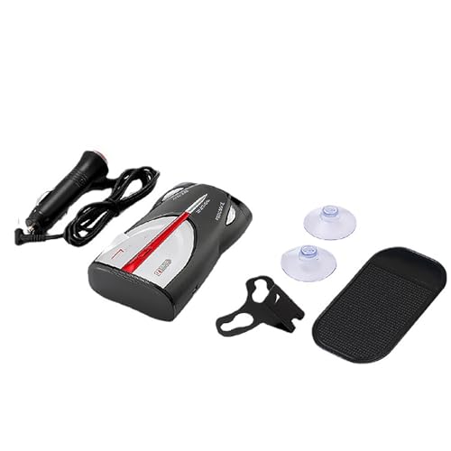 KACBFEE Détecteur de Radar Laser, détection Laser et Radar Longue portée, Affichage LED à 360 degrés, Alerte vocale, positionnement de la caméra masquée, Noir