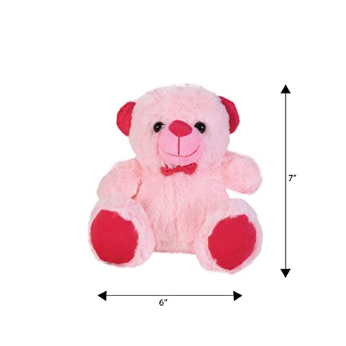 Image of Ultra 07 inch Jolly Teddy Bear Fully Stuffed Soft Plush Toy for Kids in Pink Animal Toy Gift Birthday Anniversary Christmas Diwali Home Decore