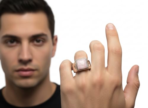 Image of Choose Your Color Mens Bold Ring 925 Sterling Silver Gemstone Wedding Engagement Statement Ring Birthstone Solitaire Jewellery Ring Sizes 4, 5, 6, 7, 8, 9, 10, 11, 12, 13,