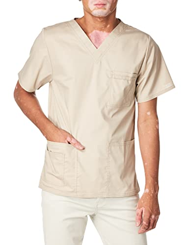 Image of Cherokee WW Core Stretch Scrubs for Women and Men V-Neck Scrub Top | 4 Pockets, Cotton Blend Fabric, Soft Feel, Stretch Comfort, Traditional Fit, Tuck-In Style, Easy Care, Healthcare Wear