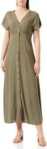Onlnova Life Vis Mollie Long Dress AOP, Hedge Green, L