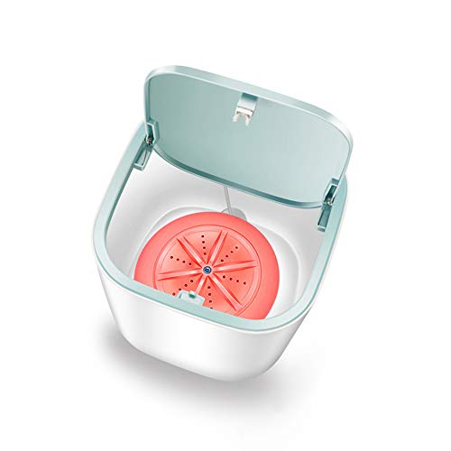 Nanssigy Mini Lavadora Portátil,Small Washing Machine,Turbo Lavadora Eléctrica Automática Lavandería Hogar Pequeño Ultrasonido Turbo Viajes,Camping,Carga USB(rosado)
