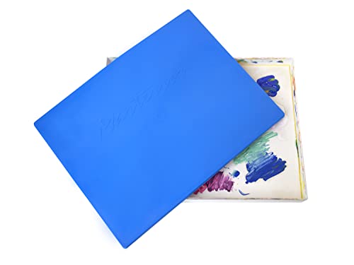 masterson artist palette seal 12in x 16in airtight palette container keeps wet paint fresh for weeks oil or acrylic painting palette with lid seal blue lid box made in usa