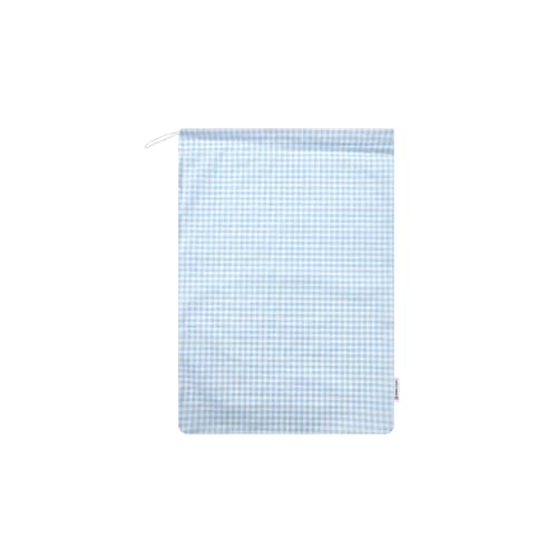 Panini Tessuti Bolsa de cambio de guardería, 100% algodón, 34 x 44 cm, bolsa para ropa baberos, Cuadros Azules, Sacchetto