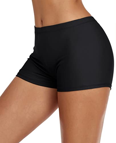 Swim Shorts for Women Stretchy Board Shorts Solid Tankini Bottoms Sport Swimsuit Bottoms4