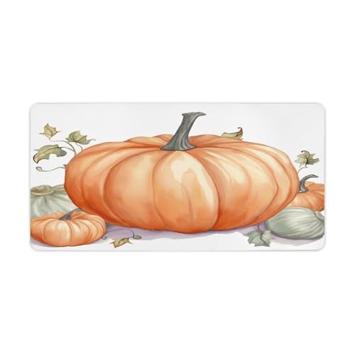 Fall Watercolor Pumpkins Desk Pad con Base de Goma