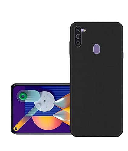 Image of Mobile Back Cover Case for Samsung Galaxy A11 (Silicone Case|CameraProtection|Black SC1510)