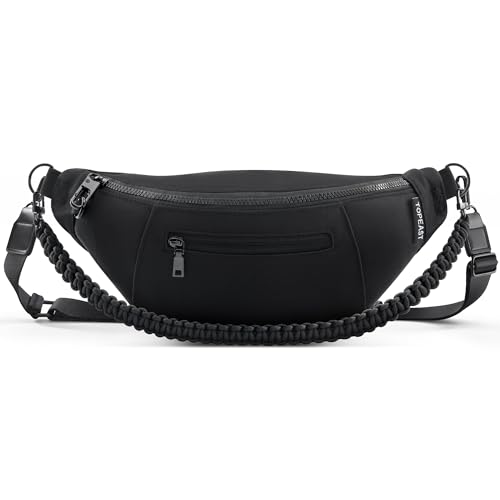 Image of TOPEAST Fanny Pack for Women, Anti-Theft Travel Belt Bag Crossbody Sling Bag Purse with RFID Blocking, Small Fashion Bum Bag with Multiple Pockets for Hiking Walking Sport, Black