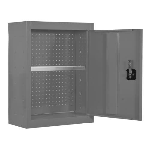 Simon Rack Werkzeugschrank, Werkzeugkasten aus Metall, 650 x 500 x 275 mm, inkl. Schlüssel, 1 Regal, grau - Cabinet Tool
