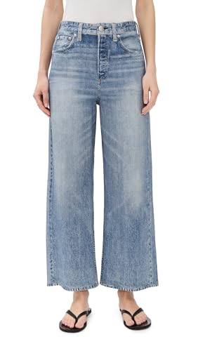 rag & bone Women's Miramar Andi Wide Leg Pants, Scarlet, 27