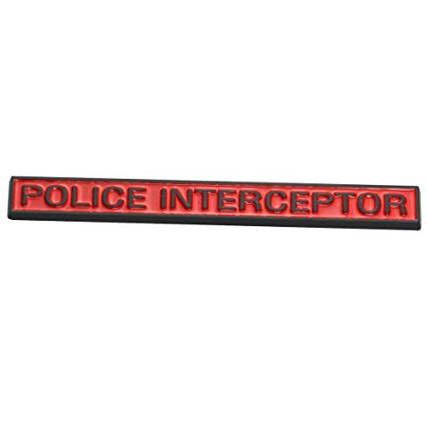 Image of EmbRoom Police Interceptor Emblem, 3D Emblems Trunk Nameplate Badge Sticker Decal Replacement for Explorer (1pcs Red)