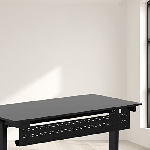 Image of Stand Up Desk Store Under Desk Cable Management Tray Black Horizontal Computer Cord Raceway and Modesty Panel (Black, 39 inch)