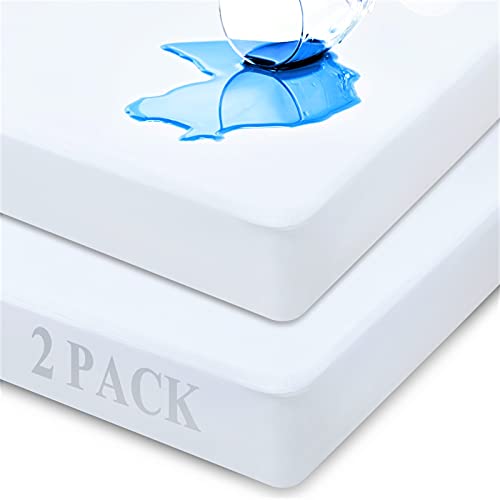 Decroom Queen Mattress Protector, Waterproof Breathable Soft Noiseless Skin-Friendly Pad Cover with 15" Deep Pocket- Machine Washable (2 Pack)